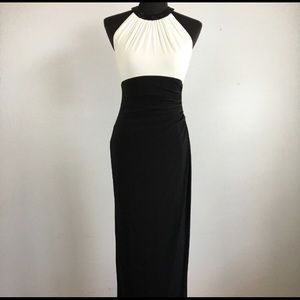 Ralph Lauren Evening Dress 4 S Black White Beaded